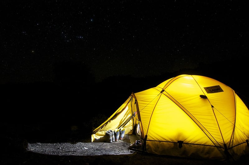 Camping in the wilderness